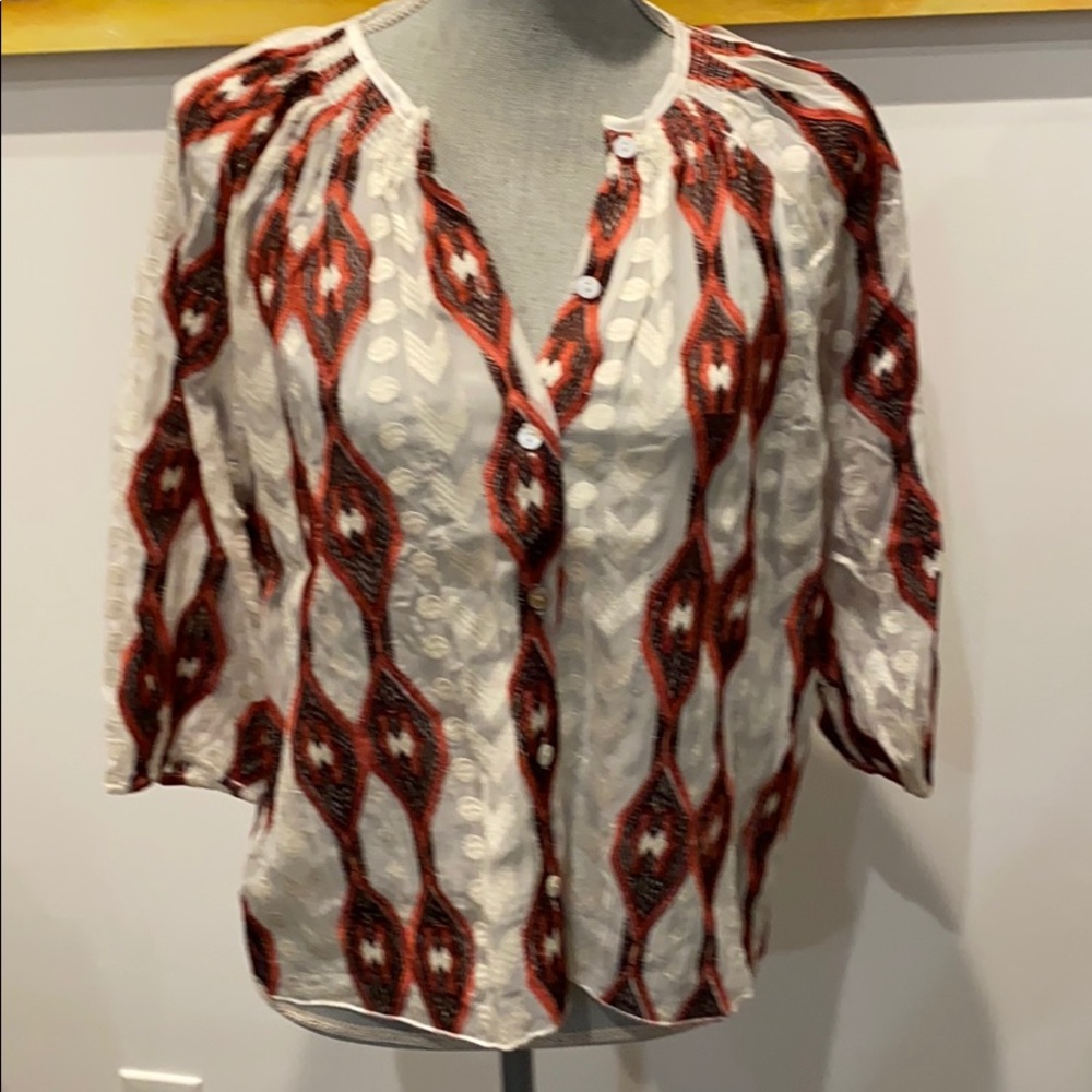 NEW Line & Dot Sheer Top